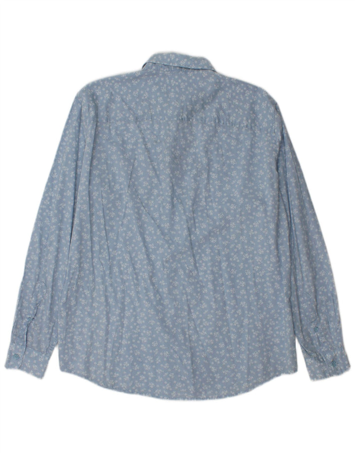 Camisa masculina Benetton médio azul floral