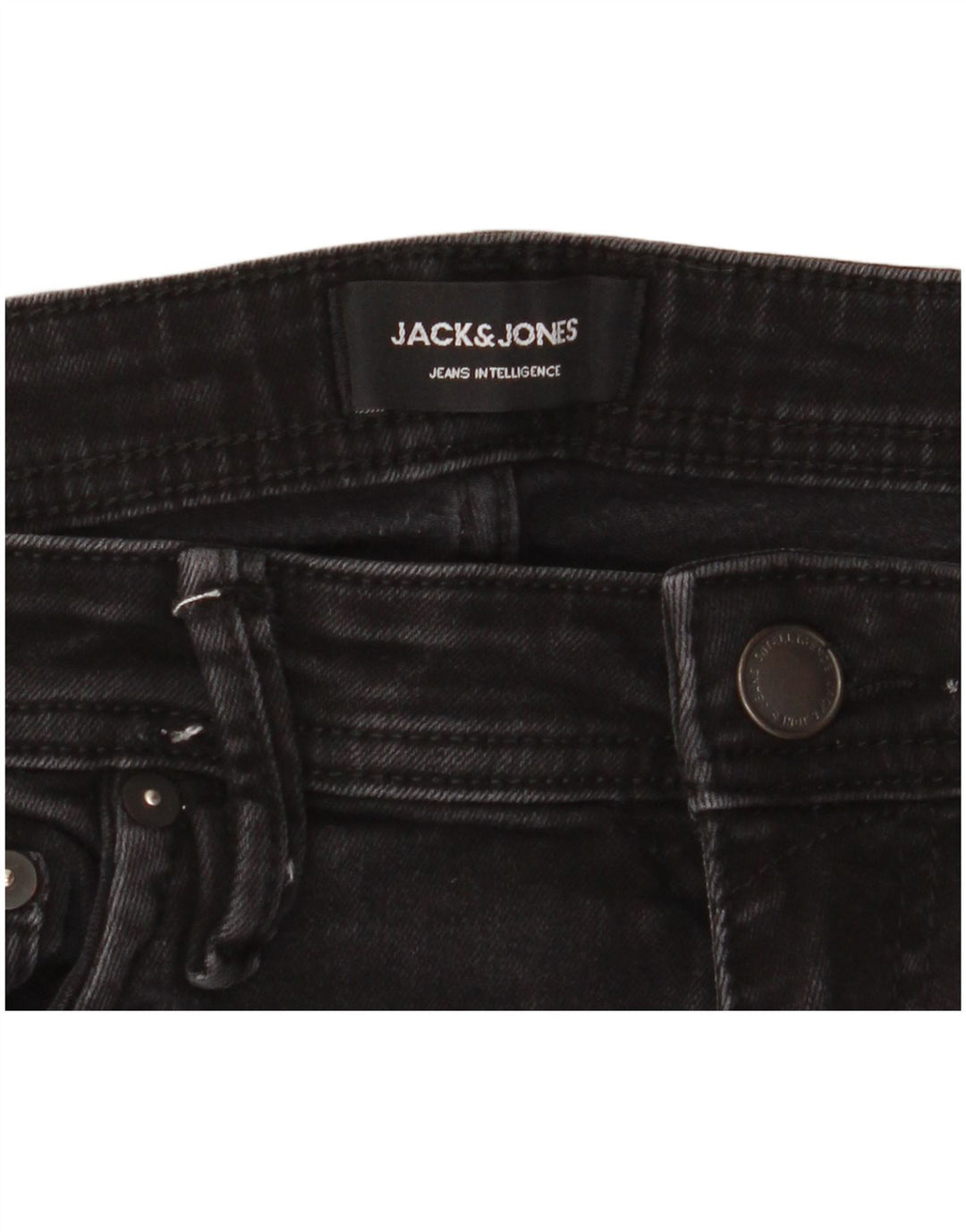 Jack & Jones Masculino GLENN Slim Jeans W33 L32 Algodão Preto