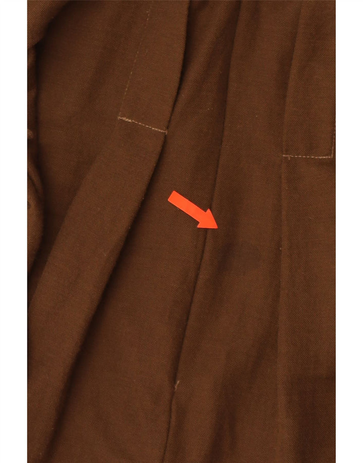 ZARA Macacão feminino de manga comprida UK 10 pequeno marrom viscose