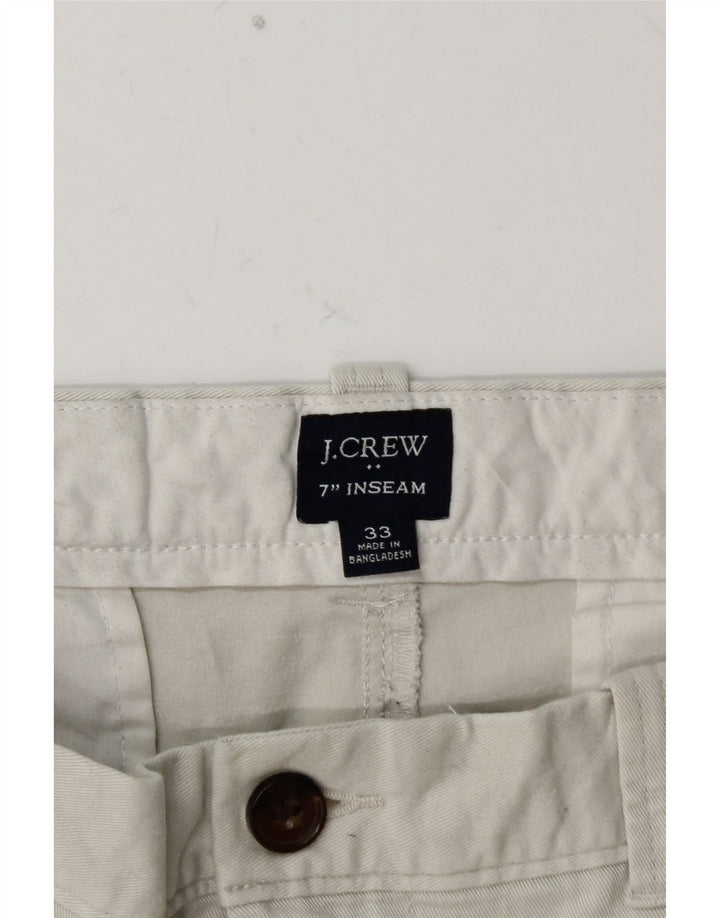 J. CREW Mens Chino Shorts W33 Algodão Cinza Médio