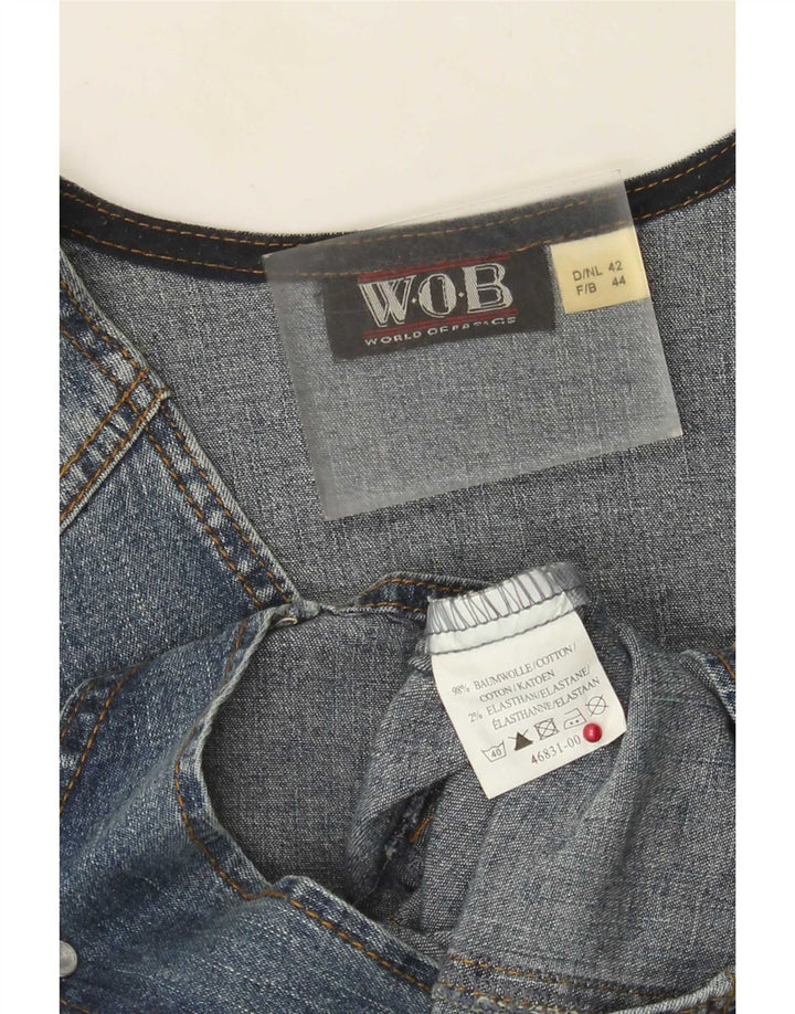 Colete jeans feminino vintage UE 42 grande algodão azul