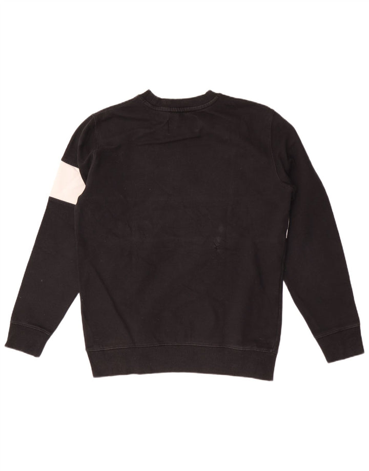 Calvin Klein Jeans moletom gráfico masculino jumper médio preto colorblock