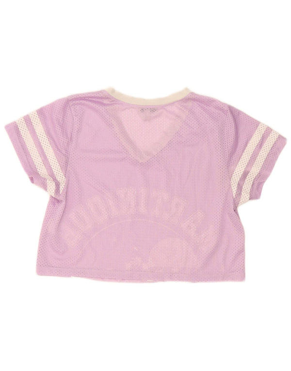 Zara Camiseta Feminina Trafaluc Crop Oversized Graphic Top Reino Unido 10 Pequeno Roxo