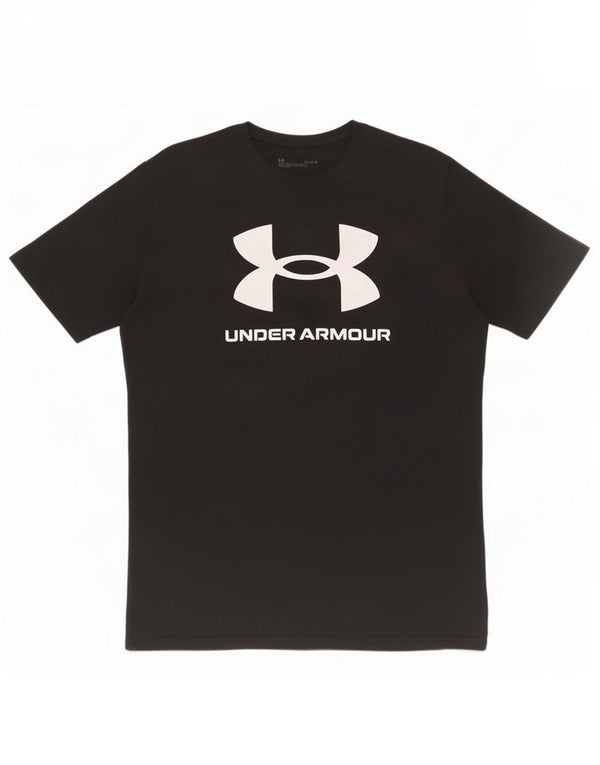 Camiseta gráfica masculina Under Armour Top médio preto