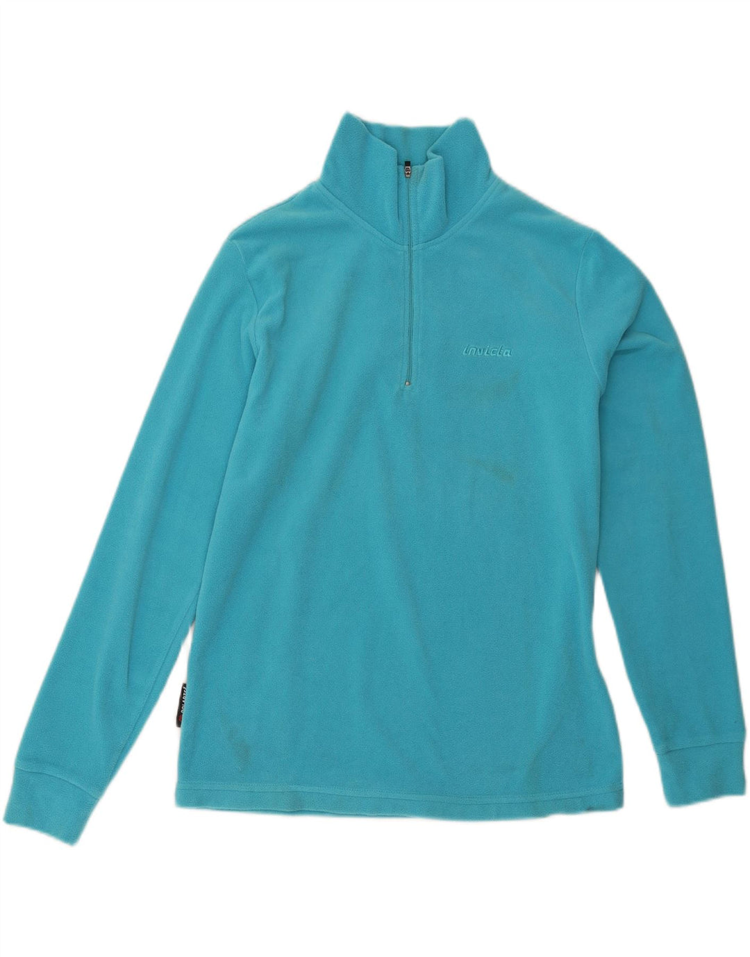 INVICTA Mens Zip Neck Fleece Jumper Large Turquoise Polyester Vintage Invicta and Second-Hand Invicta from Messina Hembry 