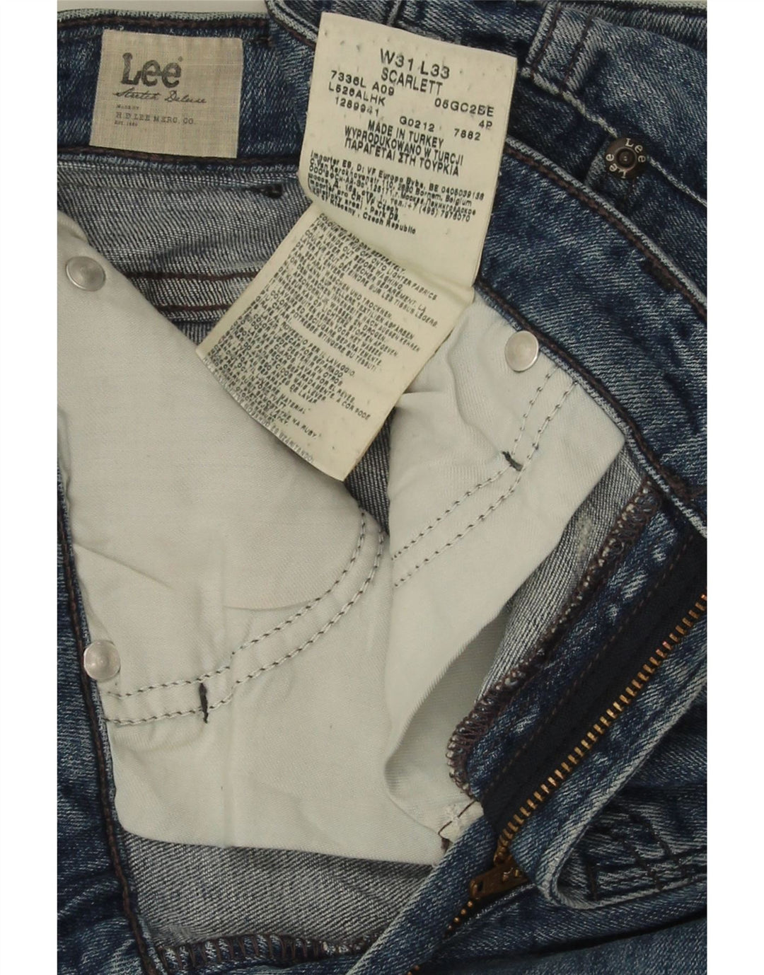Lee Womens Scarlett Slim Jeans W31 L26 Azul Algodão