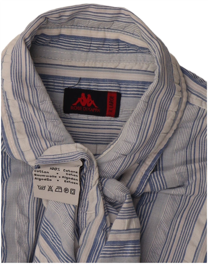 Camisa masculina de manga curta Kappa XL algodão listrado azul