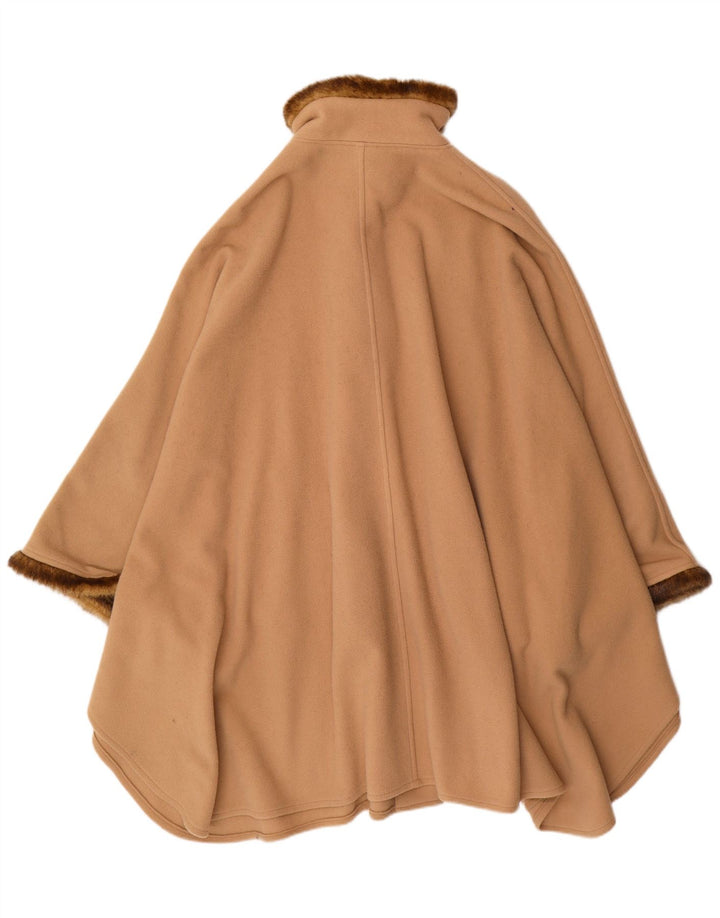 Casaco Poncho Vintage Feminino Tamanho Único Bege