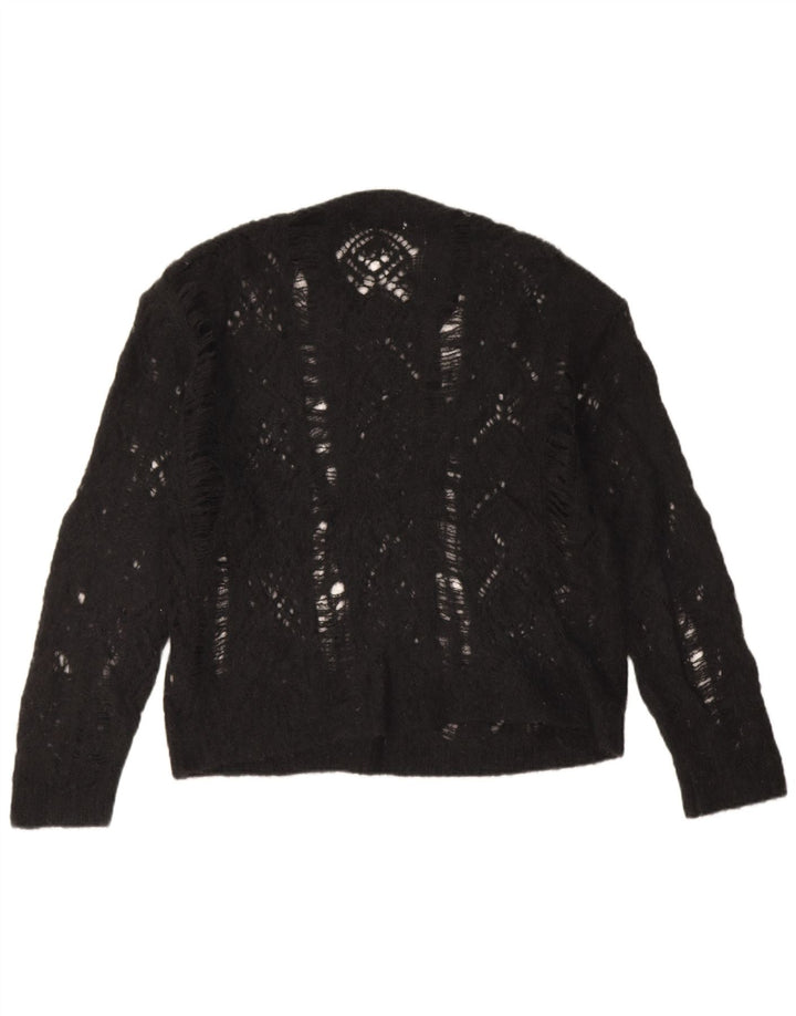 Zara Suéter feminino com gola redonda, Reino Unido 14 Médio Preto