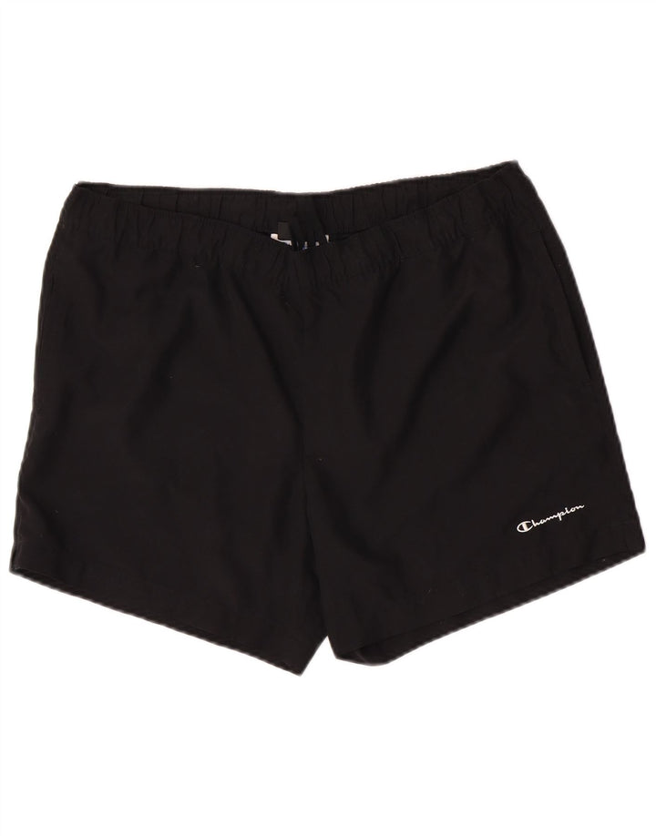 Shorts esportivos masculinos Champion grande poliéster preto