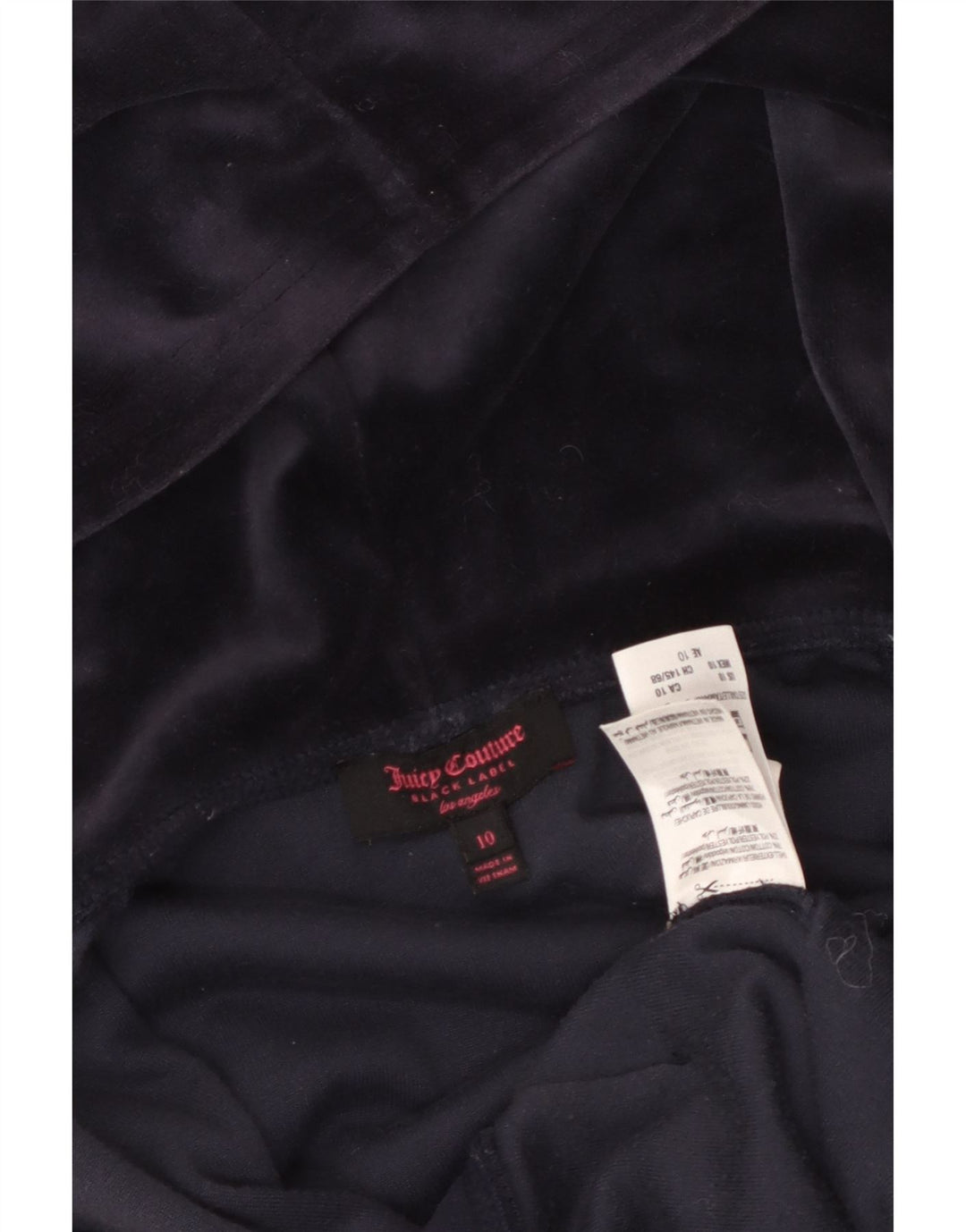 JUICY COUTURE Suéter feminino com capuz e zíper gráfico 9-10 anos algodão azul marinho