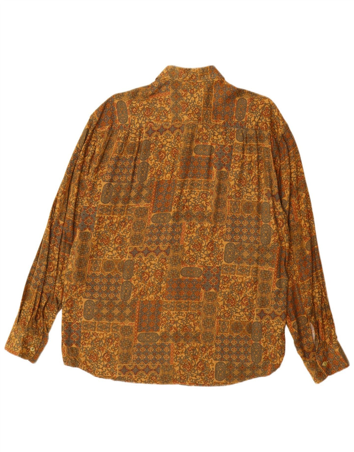 Camisa masculina OLD FARWAY tamanho 40 15 1/2 viscose paisley amarela média