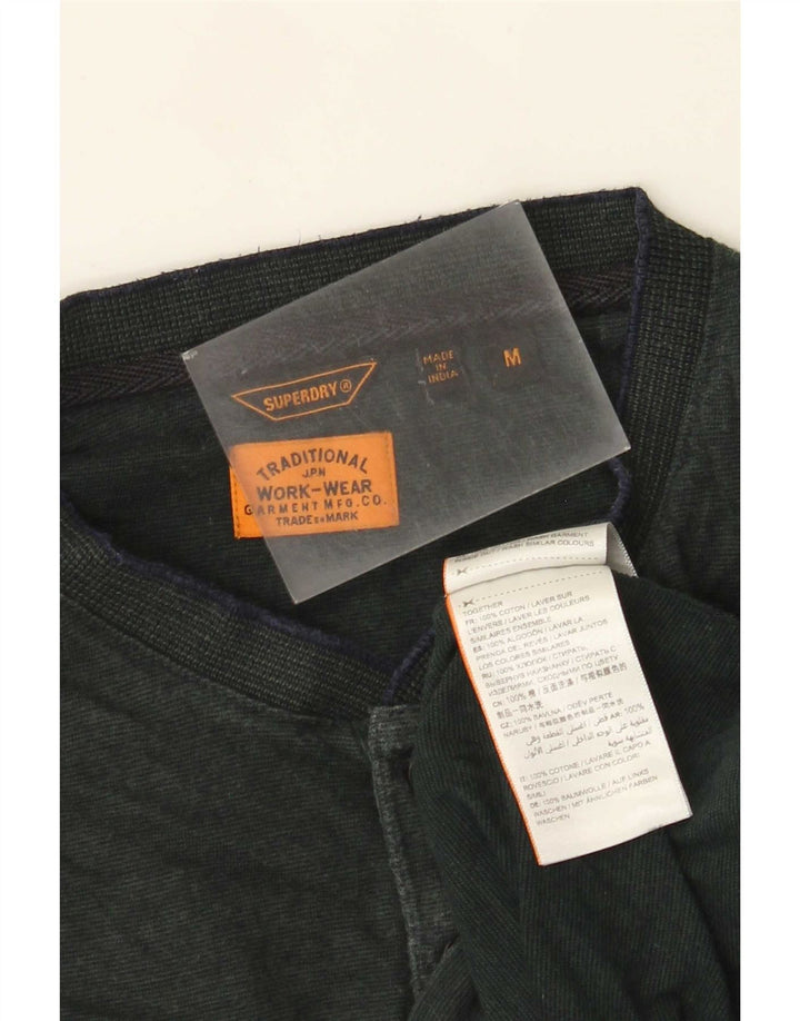 Superdry Mens Top Manga Longa Médio Algodão Verde