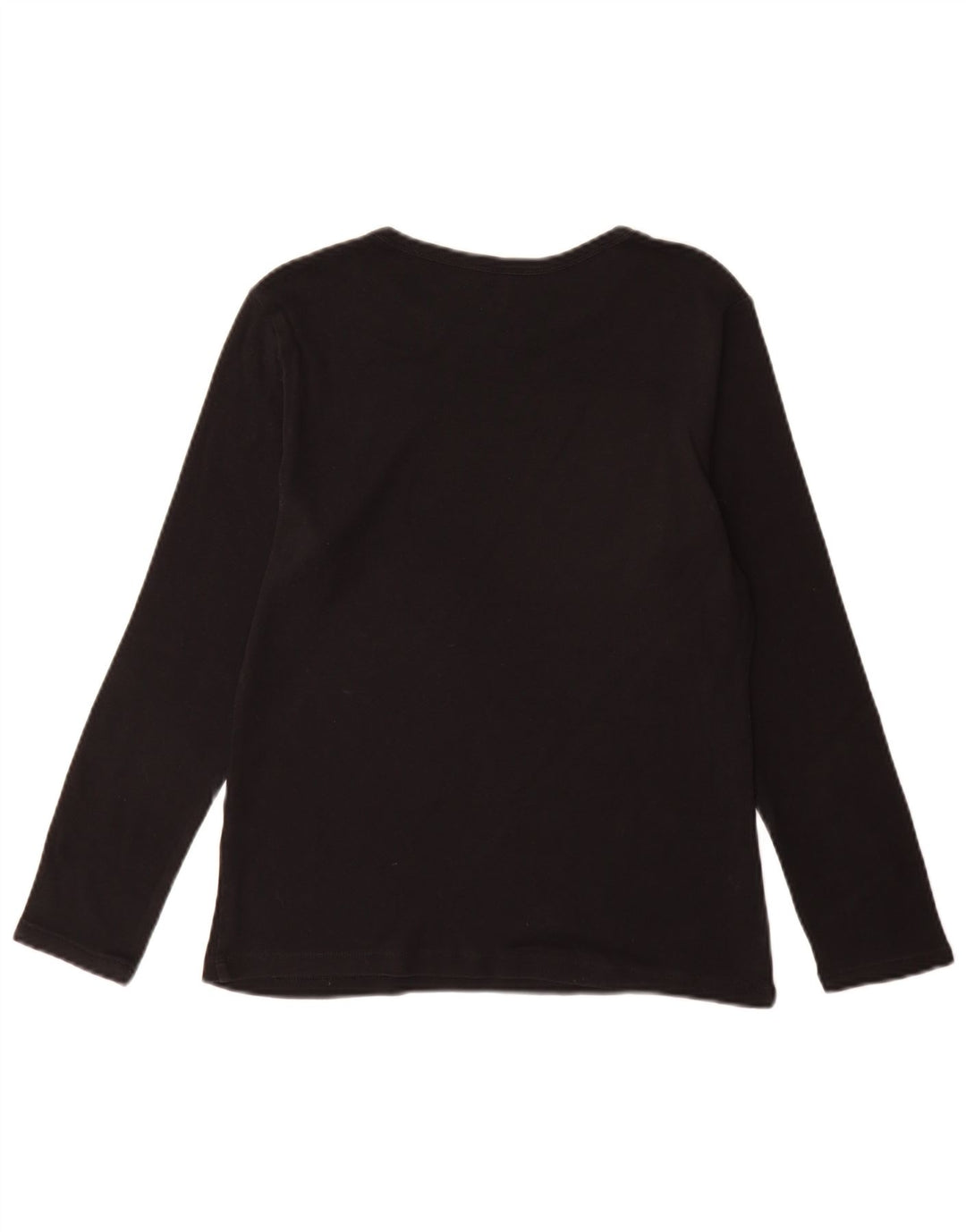Top feminino Marks & Spencer manga comprida Reino Unido 14 algodão preto médio
