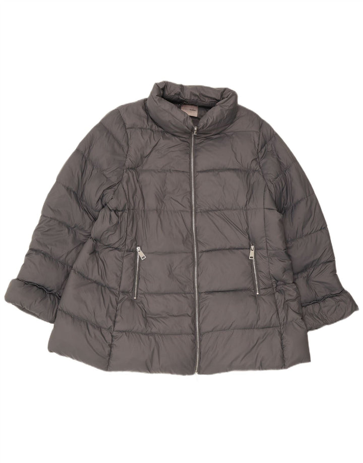 Jaqueta acolchoada feminina Fiorella Rubino UK 18 XL cinza poliamida