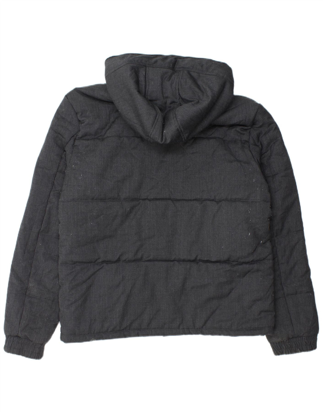 Jaqueta masculina acolchoada com capuz French Connection UK 42 XL lã preta