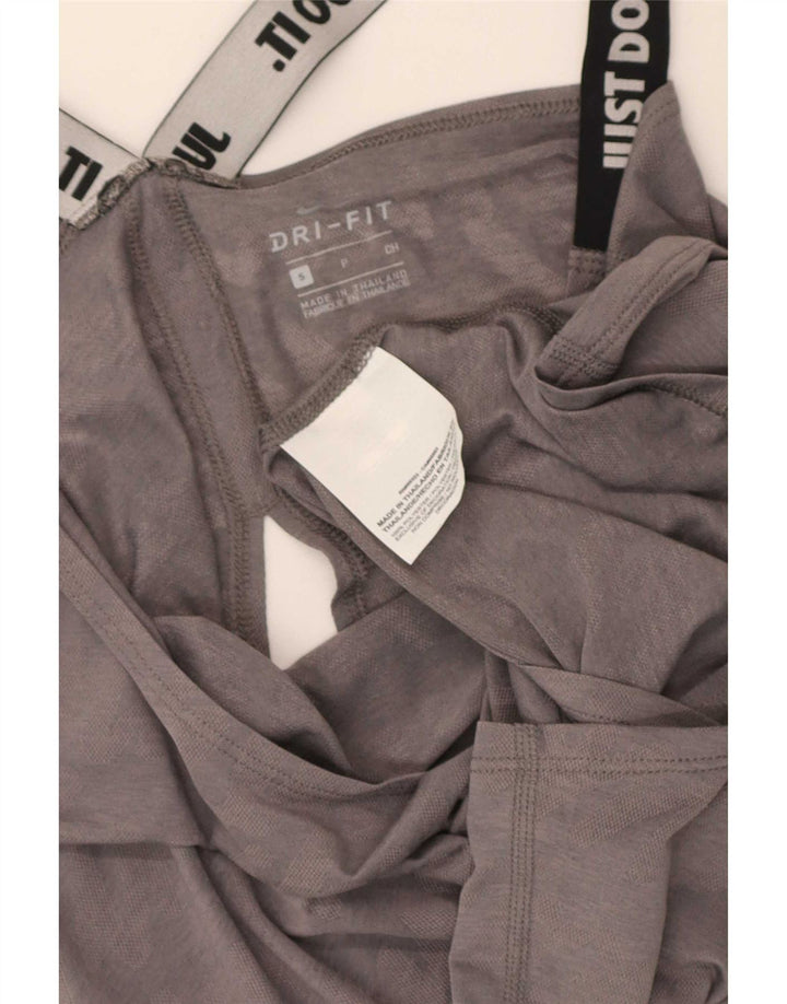 Nike Womens Dri Fit Graphic Vest Top UK 8 Small Grey Colourblock Poliéster