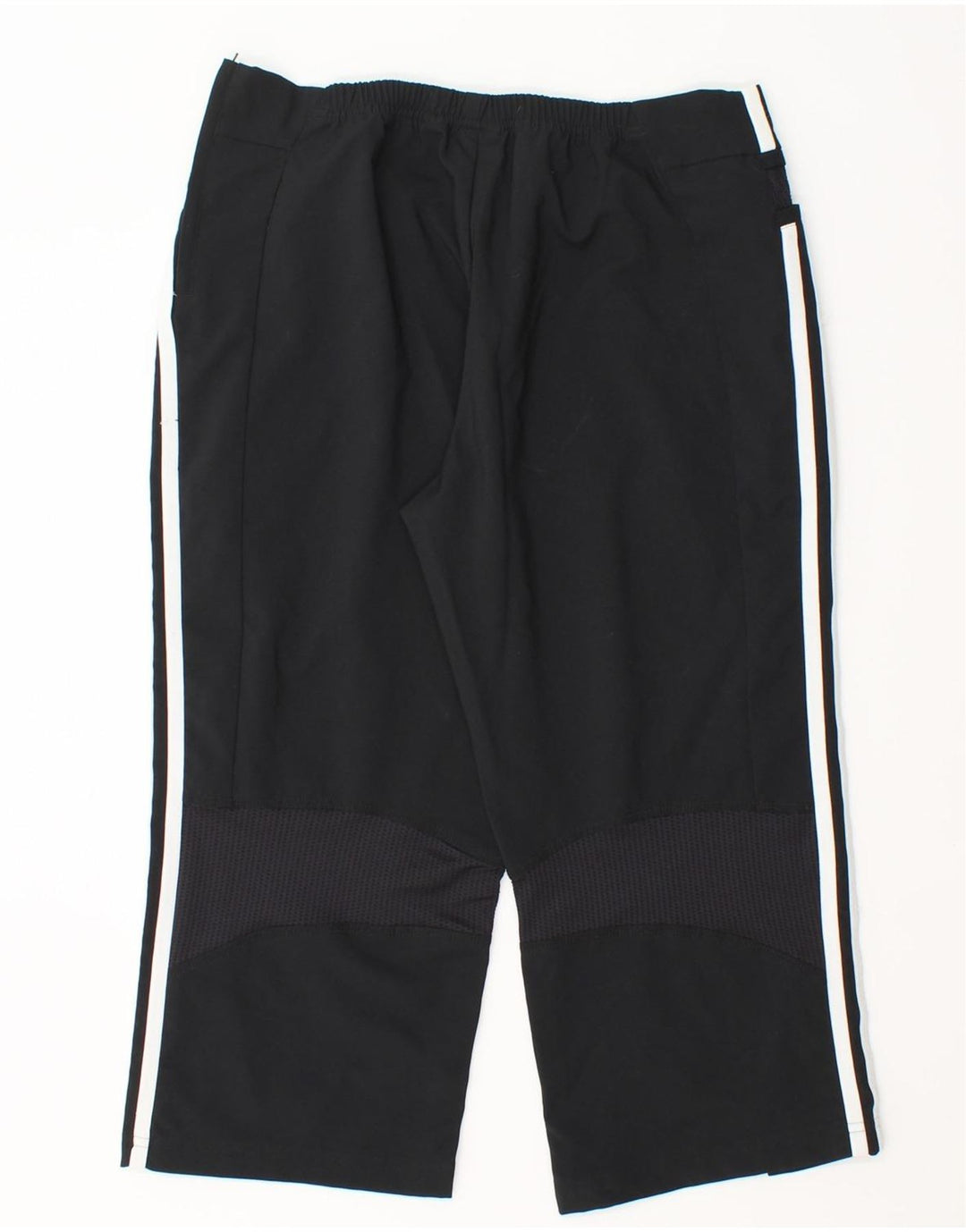 Adidas Womens Capri Calças de treino UK 12 Médio Preto Poliéster