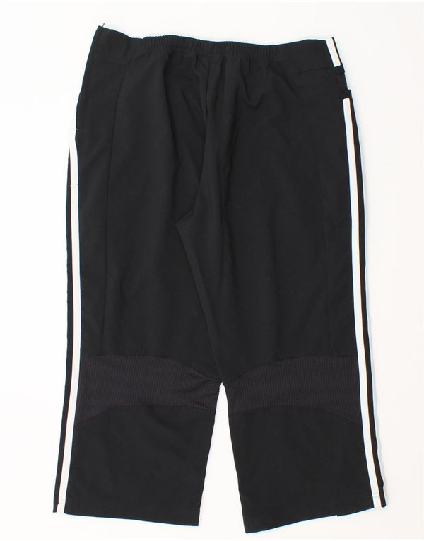 Adidas Womens Capri Calças de treino UK 12 Médio Preto Poliéster