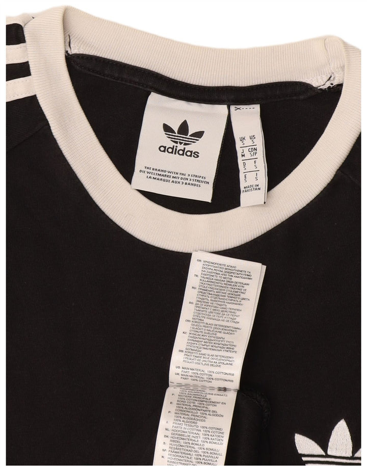 Adidas Mens Camiseta Top Pequeno Algodão Preto