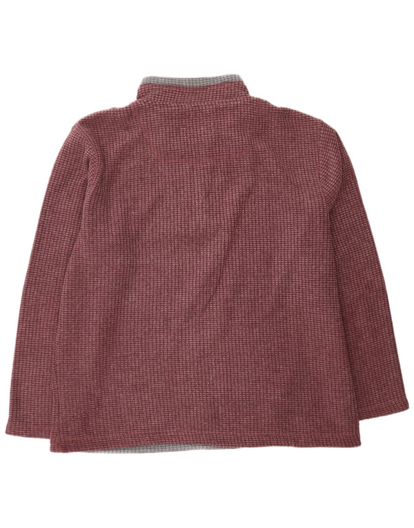 Moletom estranho masculino com zíper e pescoço 2XL poliéster cor de vinho