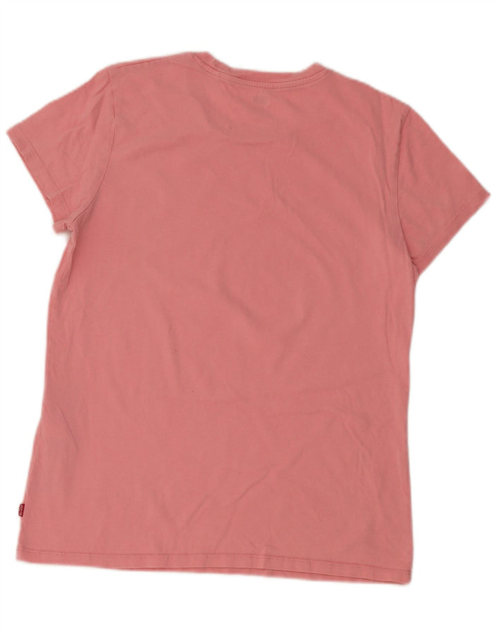Camiseta feminina gráfica Levi's Top UK 12 algodão rosa médio