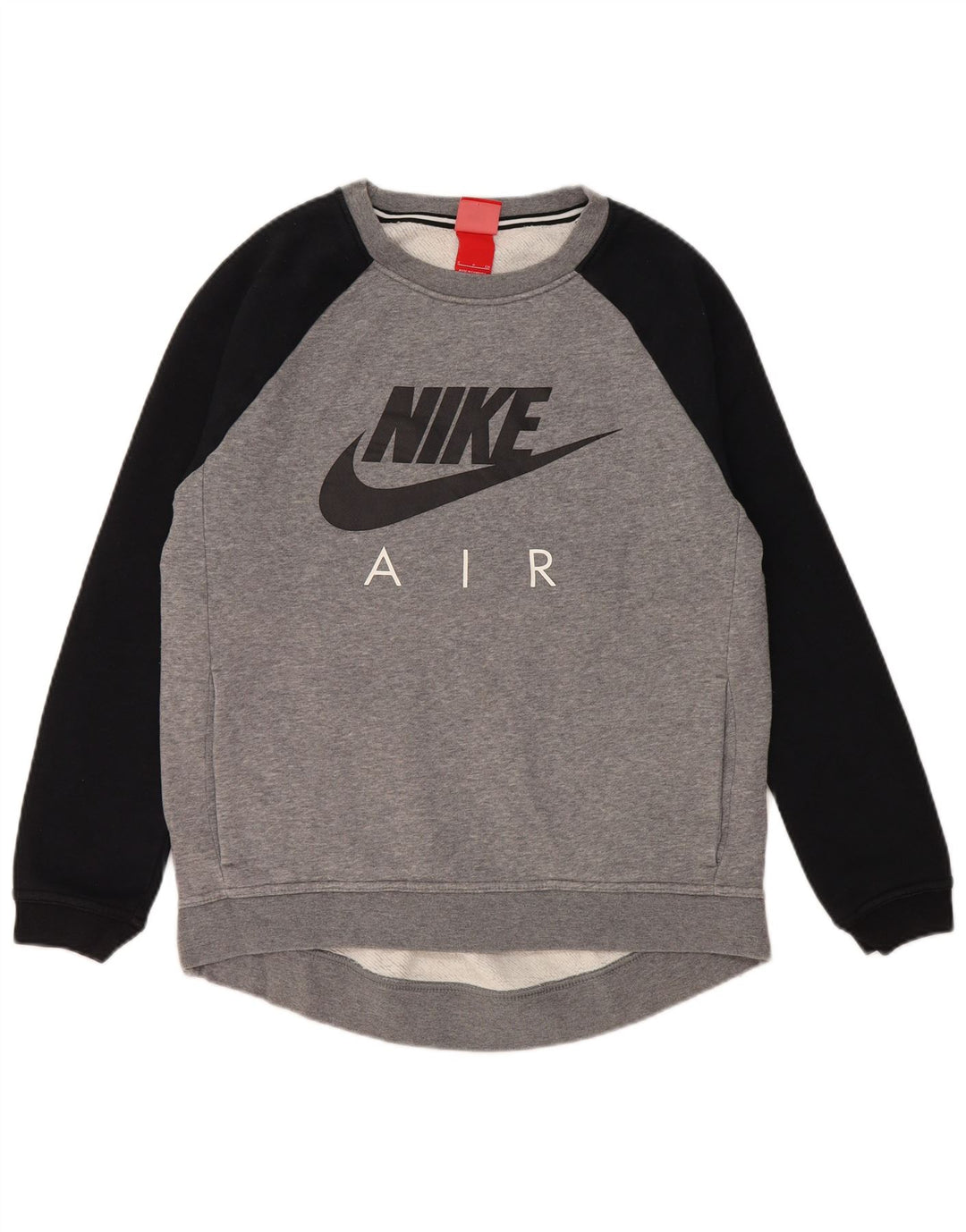 Moletom gráfico masculino Nike Jumper pequeno cinza colorblock algodão