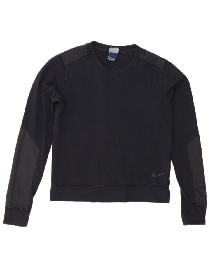 Moletom feminino Nike Jumper UK 10 pequeno algodão preto