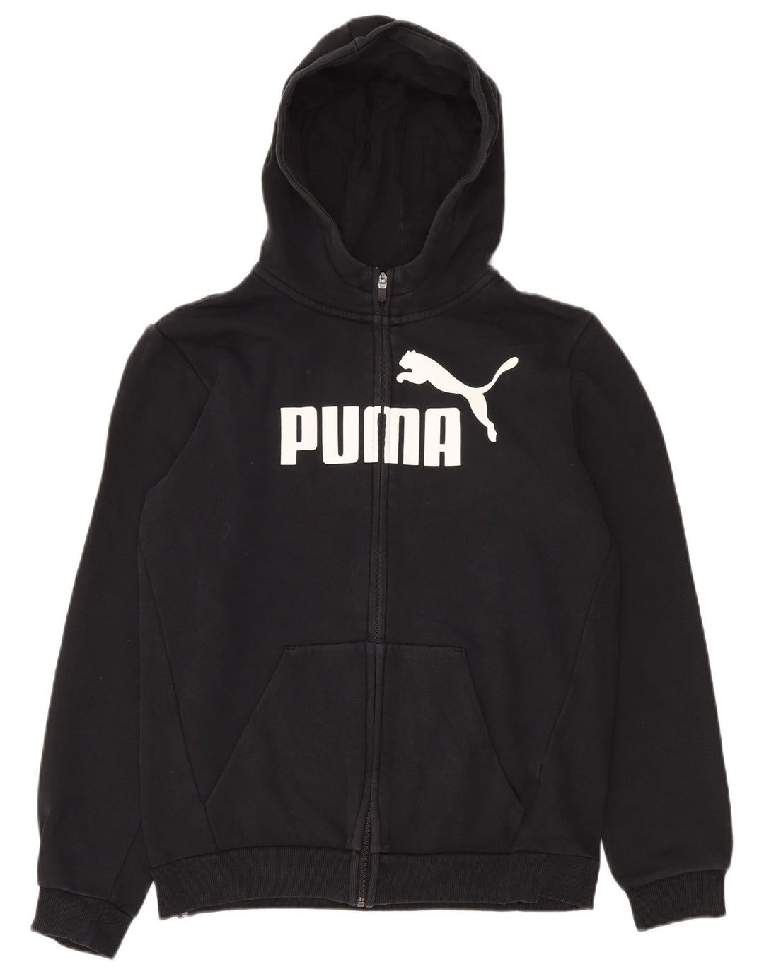 Suéter PUMA Boys Graphic Zip com capuz 15-16 anos algodão preto