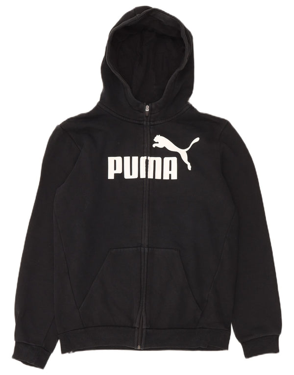 Suéter PUMA Boys Graphic Zip com capuz 15-16 anos algodão preto