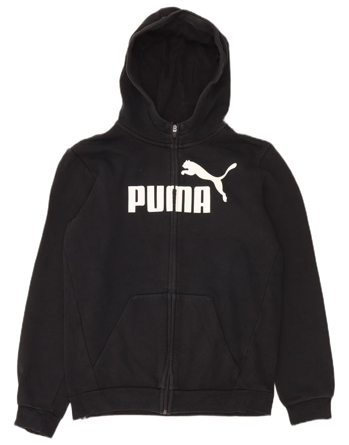 Suéter PUMA Boys Graphic Zip com capuz 15-16 anos algodão preto