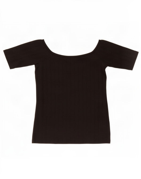 Blusa cropped feminina Zara UK 8 pequena preta