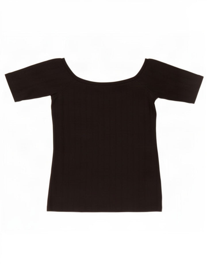 Blusa cropped feminina Zara UK 8 pequena preta