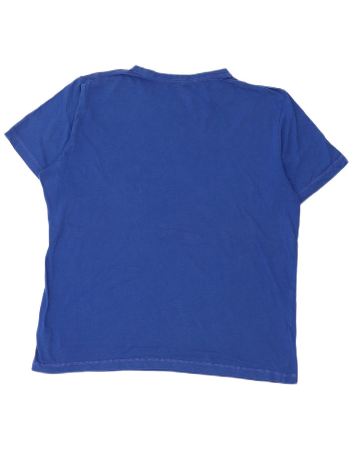 Puma Mens Graphic T-Shirt Top Médio Algodão Azul