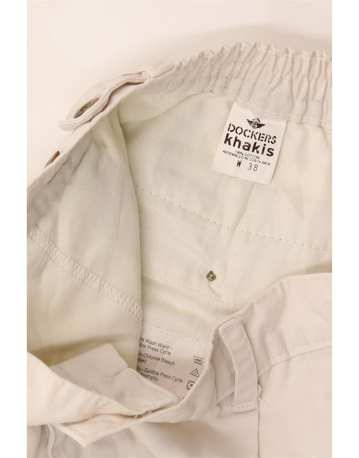 DOCKERS Mens Khakis Pegged Chino Shorts W38 XL White Cotton Vintage Dockers and Second-Hand Dockers from Messina Hembry 