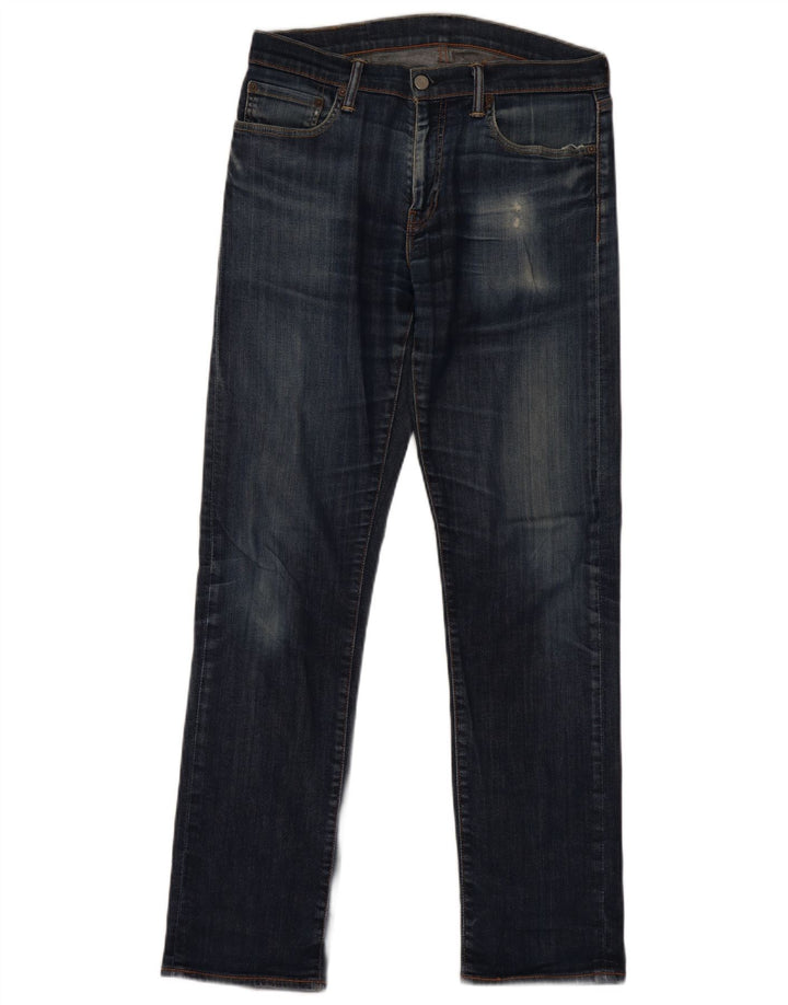 Levi's Masculino 504 Straight Jeans W32 L34 Azul Marinho Algodão