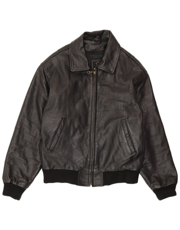 Jaqueta de couro masculina VINTAGE UK 40 grande couro preto