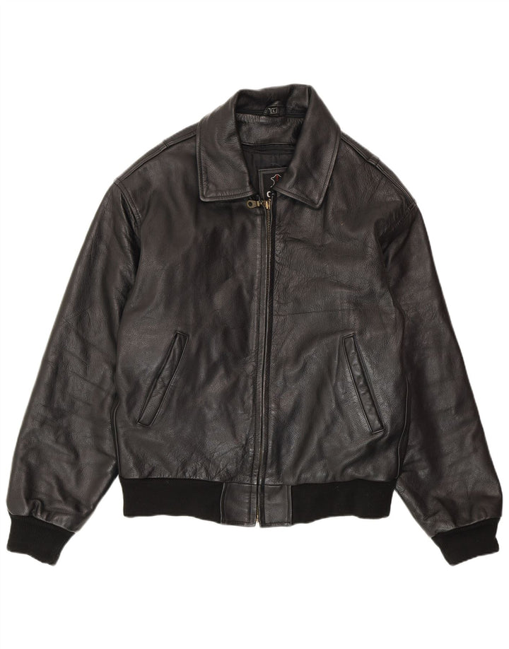 Jaqueta de couro masculina VINTAGE UK 40 grande couro preto