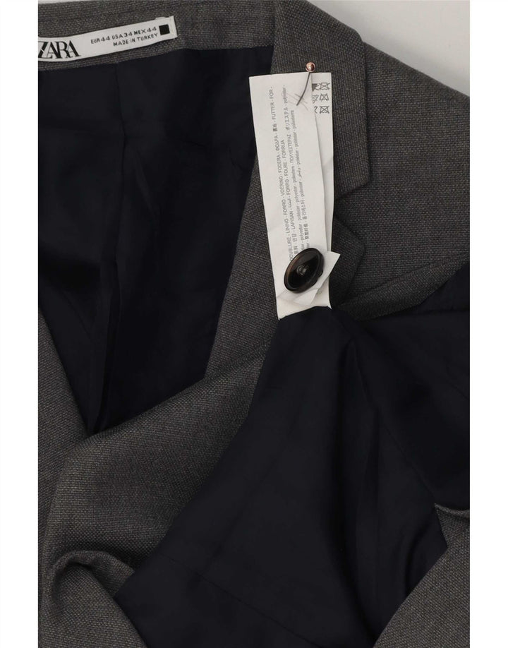 Jaqueta blazer masculina Zara com 1 botão EU 44 XS cinza poliéster