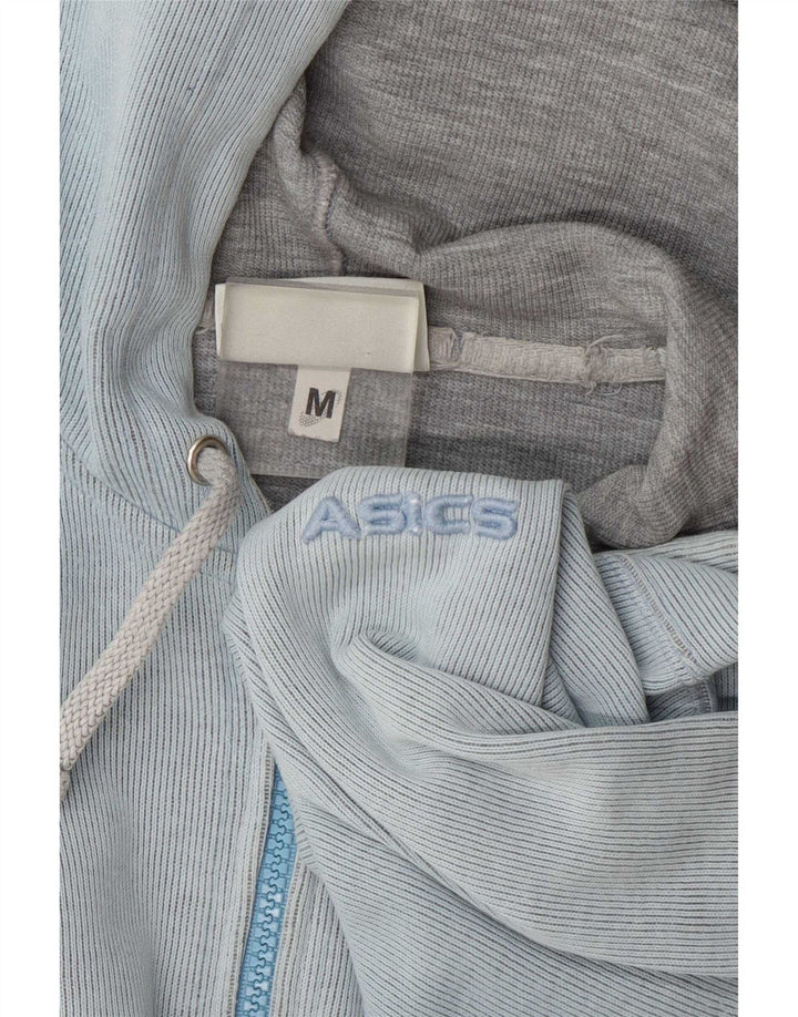 Suéter Asics feminino com capuz e zíper UK 14 azul médio