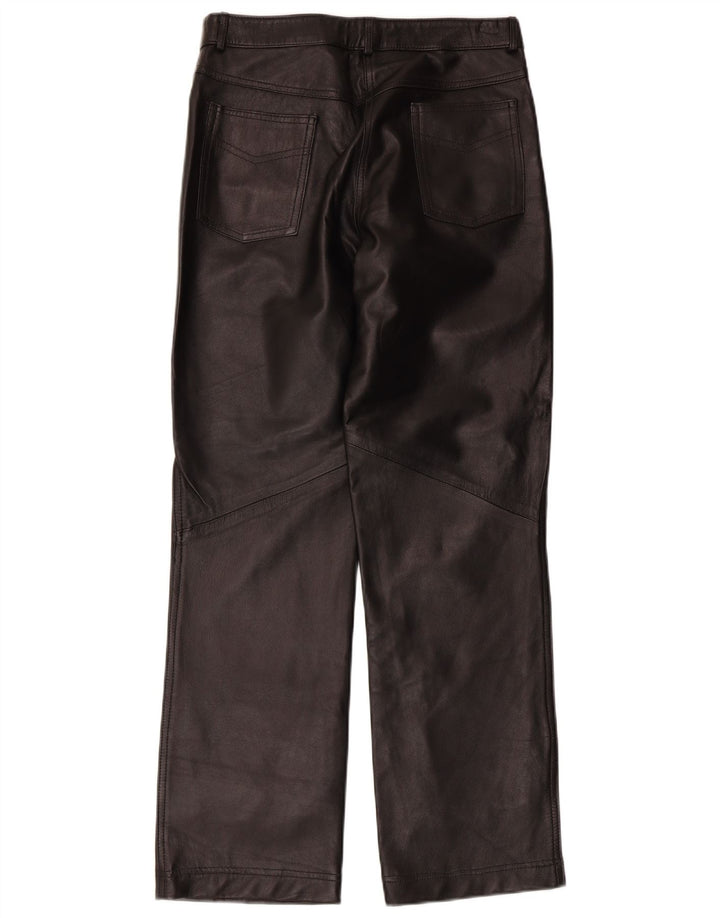 Calça feminina de couro Conbipel IT 46 grande W30 L30 preta