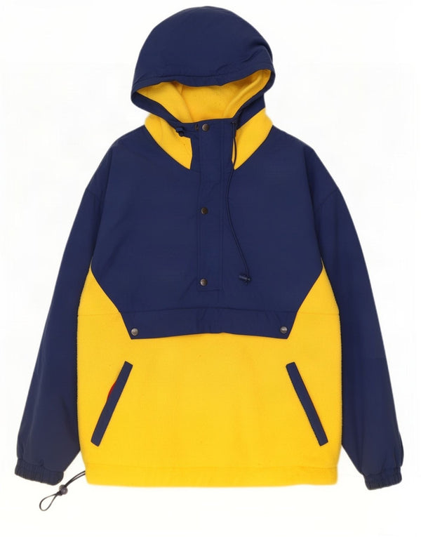 Jaqueta masculina Anorak com capuz Gap UK 40 grande bloco colorido azul nylon
