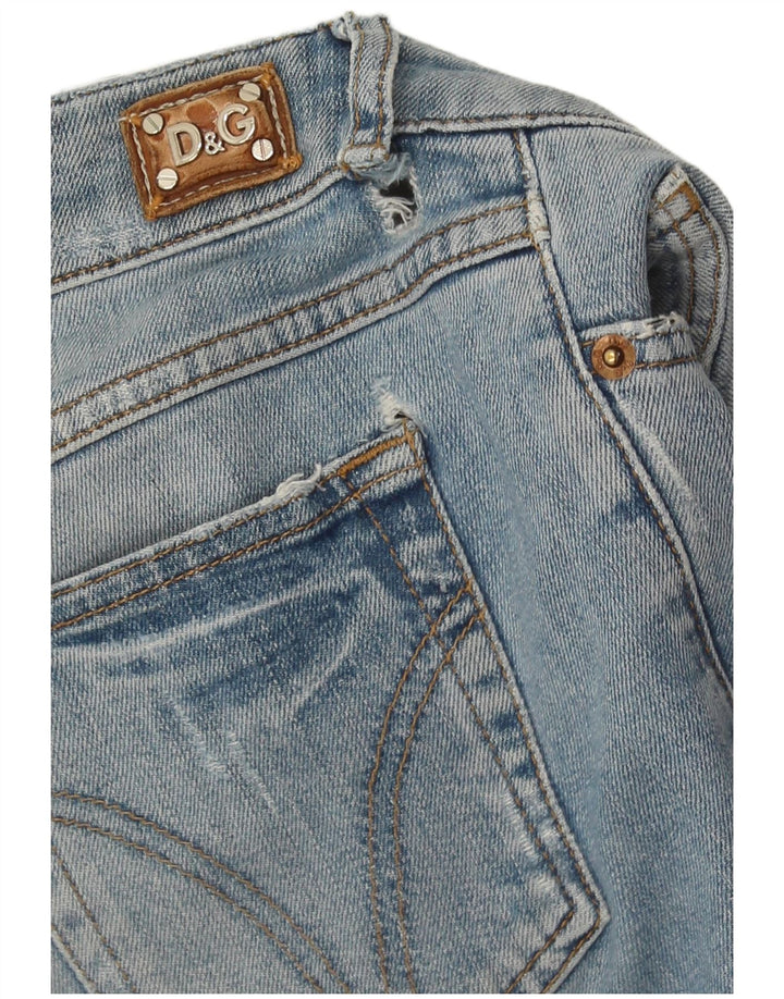Dolce & Gabbana Jeans femininos desgastados slim W29 L32 algodão azul