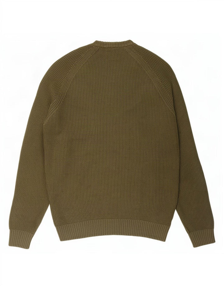 Zara Suéter masculino com gola redonda grande cáqui