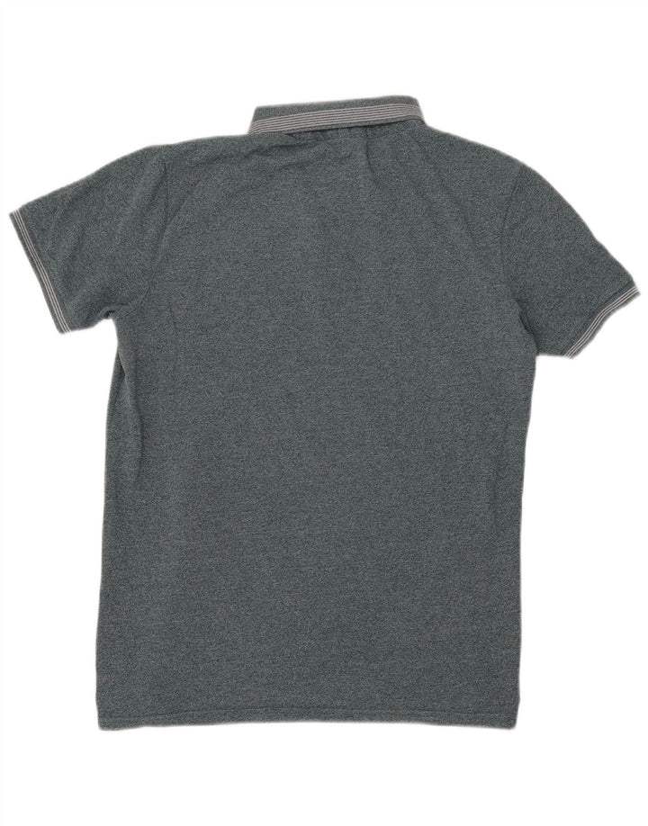 Camisa polo masculina gráfica Benetton verde médio manchado