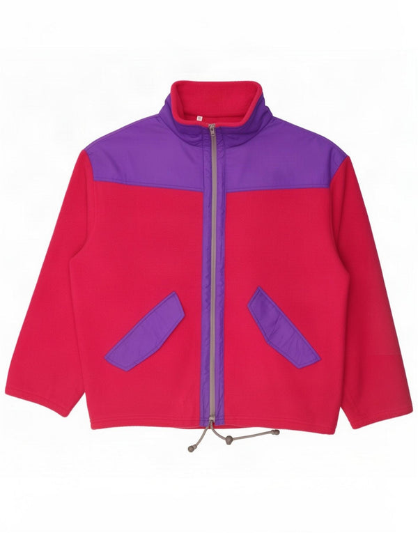Jaqueta de lã feminina vintage IT 52 2XL rosa Colourblock