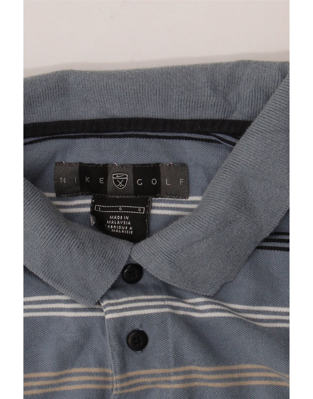Camisa polo masculina NIKE listrada azul grande