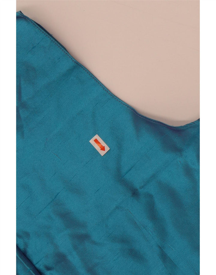 Blusa feminina sem mangas Gai Mattiolo Top IT 44 seda azul médio