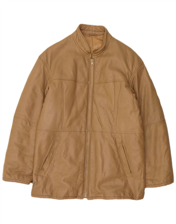 Jaqueta de couro masculina VINTAGE IT 48 marrom médio