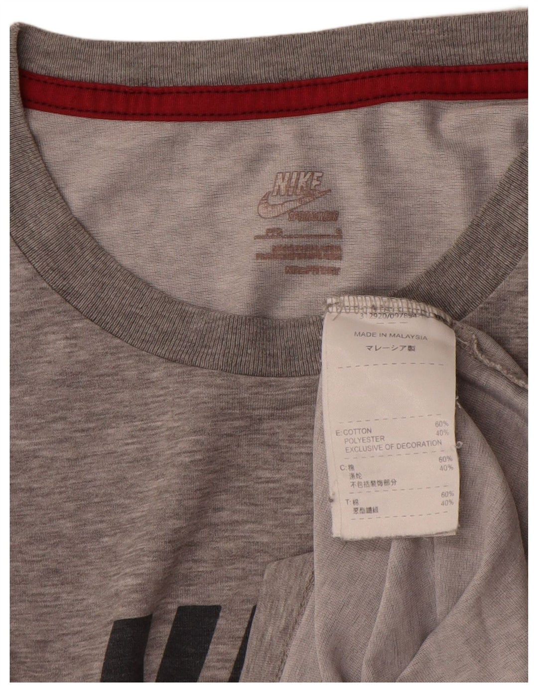 Camiseta Nike masculina gráfica Top pequeno algodão cinza